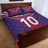 Custom Haiti National Football Quilt Bed Set Dashiki Sporty Style - Wonder Print Shop