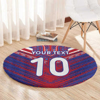 Custom Haiti National Football Round Carpet Dashiki Sporty Style - Wonder Print Shop