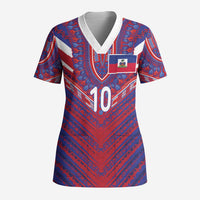 Custom Haiti National Football Scrub Top Dashiki Sporty Style - Wonder Print Shop