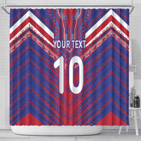 Custom Haiti National Football Shower Curtain Dashiki Sporty Style - Wonder Print Shop