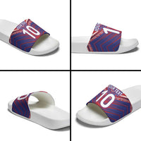 Custom Haiti National Football Slide Sandals Dashiki Sporty Style - Wonder Print Shop