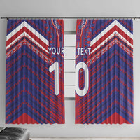 Custom Haiti National Football Window Curtain Dashiki Sporty Style - Wonder Print Shop