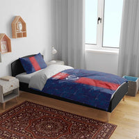 Custom Haiti National Football Bedding Set Haiti Emblems Motif - Wonder Print Shop