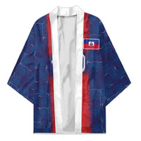 Custom Haiti National Football Kimono Haiti Emblems Motif - Wonder Print Shop