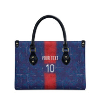 Custom Haiti National Football Leather Bag Haiti Emblems Motif - Wonder Print Shop