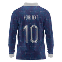 Custom Haiti National Football Long Sleeve Polo Shirt Haiti Emblems Motif - Wonder Print Shop