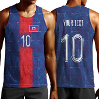 Custom Haiti National Football Men Tank Top Haiti Emblems Motif - Wonder Print Shop