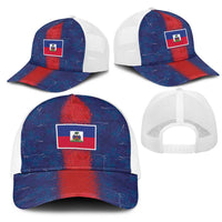 Haiti National Football Mesh Trucker Cap Haiti Emblems Motif - Wonder Print Shop