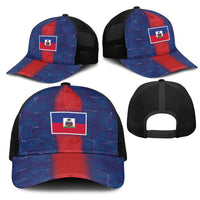 Haiti National Football Mesh Trucker Cap Haiti Emblems Motif - Wonder Print Shop
