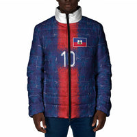Custom Haiti National Football Padded Jacket Haiti Emblems Motif - Wonder Print Shop