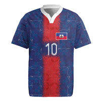 Custom Haiti National Football Rugby Jersey Haiti Emblems Motif - Wonder Print Shop