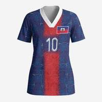Custom Haiti National Football Scrub Top Haiti Emblems Motif - Wonder Print Shop