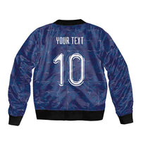 Custom Haiti National Football Sleeve Zip Bomber Jacket Haiti Emblems Motif - Wonder Print Shop