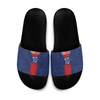 Custom Haiti National Football Slide Sandals Haiti Emblems Motif - Wonder Print Shop