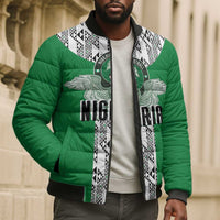 Custom Nigeria National Football Bomber Puffer Jacket Inspired Retro Style - Wonder Print Shop