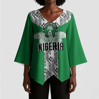 Custom Nigeria National Football Kimono Sleeve Blouse Inspired Retro Style - Wonder Print Shop