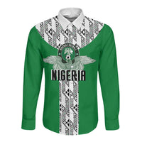Custom Nigeria National Football Long Sleeve Button Shirt Inspired Retro Style - Wonder Print Shop