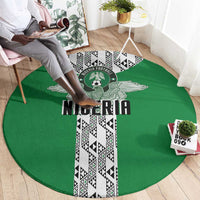 Nigeria National Football Round Carpet Inspired Retro Style - Wonder Print Shop