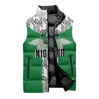 Custom Nigeria National Football Sleeveless Puffer Jacket Inspired Retro Style - Wonder Print Shop
