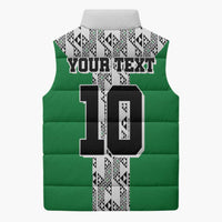 Custom Nigeria National Football Sleeveless Puffer Jacket Inspired Retro Style - Wonder Print Shop