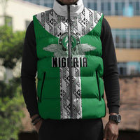 Custom Nigeria National Football Sleeveless Puffer Jacket Inspired Retro Style - Wonder Print Shop