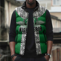 Custom Nigeria National Football Sleeveless Puffer Jacket Inspired Retro Style - Wonder Print Shop
