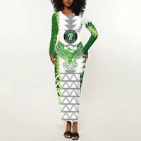 Custom Nigeria National Football Long Sleeve Bodycon Dress Naija Super Eagles - Wonder Print Shop