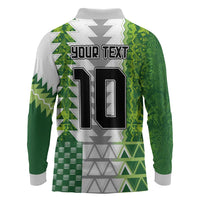 Custom Nigeria National Football Long Sleeve Polo Shirt Naija Super Eagles - Wonder Print Shop