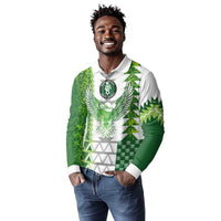 Custom Nigeria National Football Long Sleeve Polo Shirt Naija Super Eagles - Wonder Print Shop