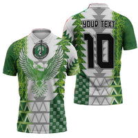 Custom Nigeria National Football Zipper Polo Shirt Naija Super Eagles - Wonder Print Shop