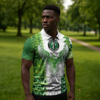 Custom Nigeria National Football Zipper Polo Shirt Naija Super Eagles - Wonder Print Shop