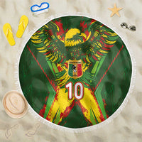 Custom Mali National Football Beach Blanket Grunge Les Aigles Sporty Style - Wonder Print Shop