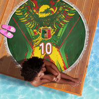 Custom Mali National Football Beach Blanket Grunge Les Aigles Sporty Style - Wonder Print Shop