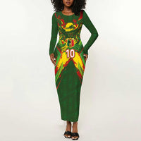 Custom Mali National Football Long Sleeve Bodycon Dress Grunge Les Aigles Sporty Style - Wonder Print Shop