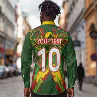 Custom Mali National Football Long Sleeve Button Shirt Grunge Les Aigles Sporty Style - Wonder Print Shop