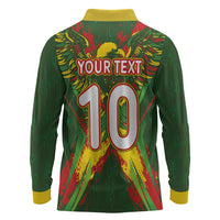 Custom Mali National Football Long Sleeve Polo Shirt Grunge Les Aigles Sporty Style - Wonder Print Shop