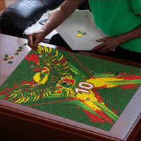 Custom Mali National Football Puzzle Grunge Les Aigles Sporty Style - Wonder Print Shop