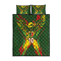Custom Mali National Football Quilt Bed Set Grunge Les Aigles Sporty Style - Wonder Print Shop