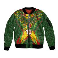 Custom Mali National Football Sleeve Zip Bomber Jacket Grunge Les Aigles Sporty Style - Wonder Print Shop