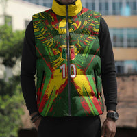 Custom Mali National Football Sleeveless Puffer Jacket Grunge Les Aigles Sporty Style - Wonder Print Shop