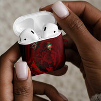 Morocco National Football AirPods Case The Atlas Lions Grunge with National Flag - Wonder Print Shop