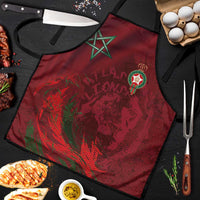 Morocco National Football Apron The Atlas Lions Grunge with National Flag - Wonder Print Shop