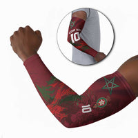 Custom Morocco National Football Arm Sleeves The Atlas Lions Grunge with National Flag - Wonder Print Shop
