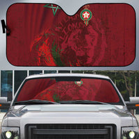 Morocco National Football Auto Sun Shade The Atlas Lions Grunge with National Flag - Wonder Print Shop