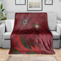 Morocco National Football Blanket The Atlas Lions Grunge with National Flag - Wonder Print Shop