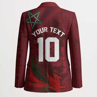 Custom Morocco National Football Blazer The Atlas Lions Grunge with National Flag - Wonder Print Shop