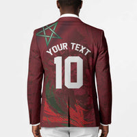 Custom Morocco National Football Blazer The Atlas Lions Grunge with National Flag - Wonder Print Shop