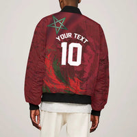 Custom Morocco National Football Bomber Jacket The Atlas Lions Grunge with National Flag - Wonder Print Shop