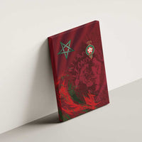 Morocco National Football Canvas Wall Art The Atlas Lions Grunge with National Flag - Wonder Print Shop