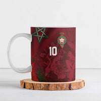 Custom Morocco National Football Ceramic Mug The Atlas Lions Grunge with National Flag - Wonder Print Shop